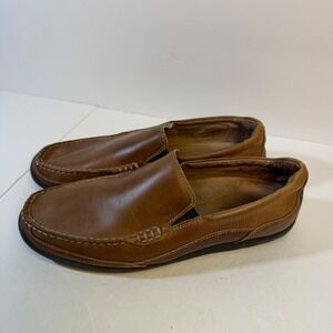 Vionic Preston Mens Tan Leather Loafers Slip On Shoes VSM019 Size 11.5